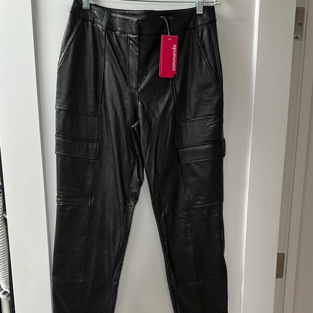 Commando Black faux Leather joggers